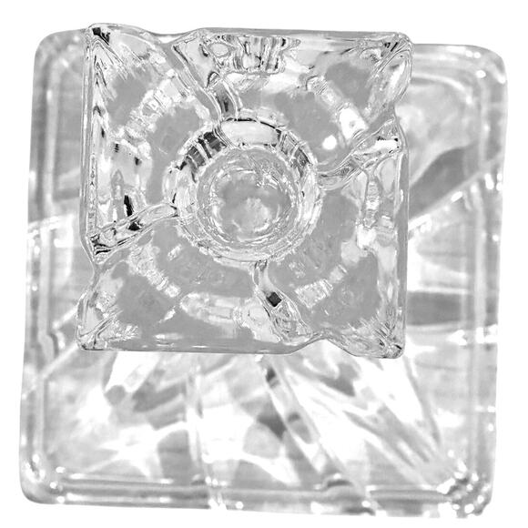 Delomb Toscany Stately Elegant 24% Lead Crystal Pair of 10" Candlesticks-Mint - Picture 4 of 6